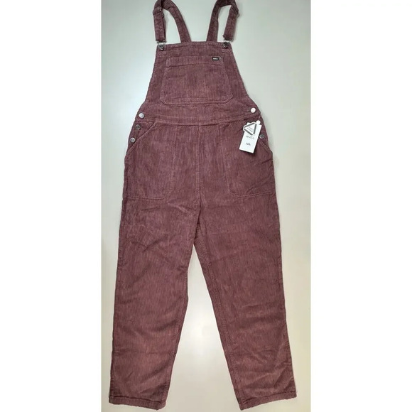 RVCA NWT Womens Corduroy Dungarees Overalls Wine Sz 30 Workwear Outdoor GORPCORE - Picture 5 of 16